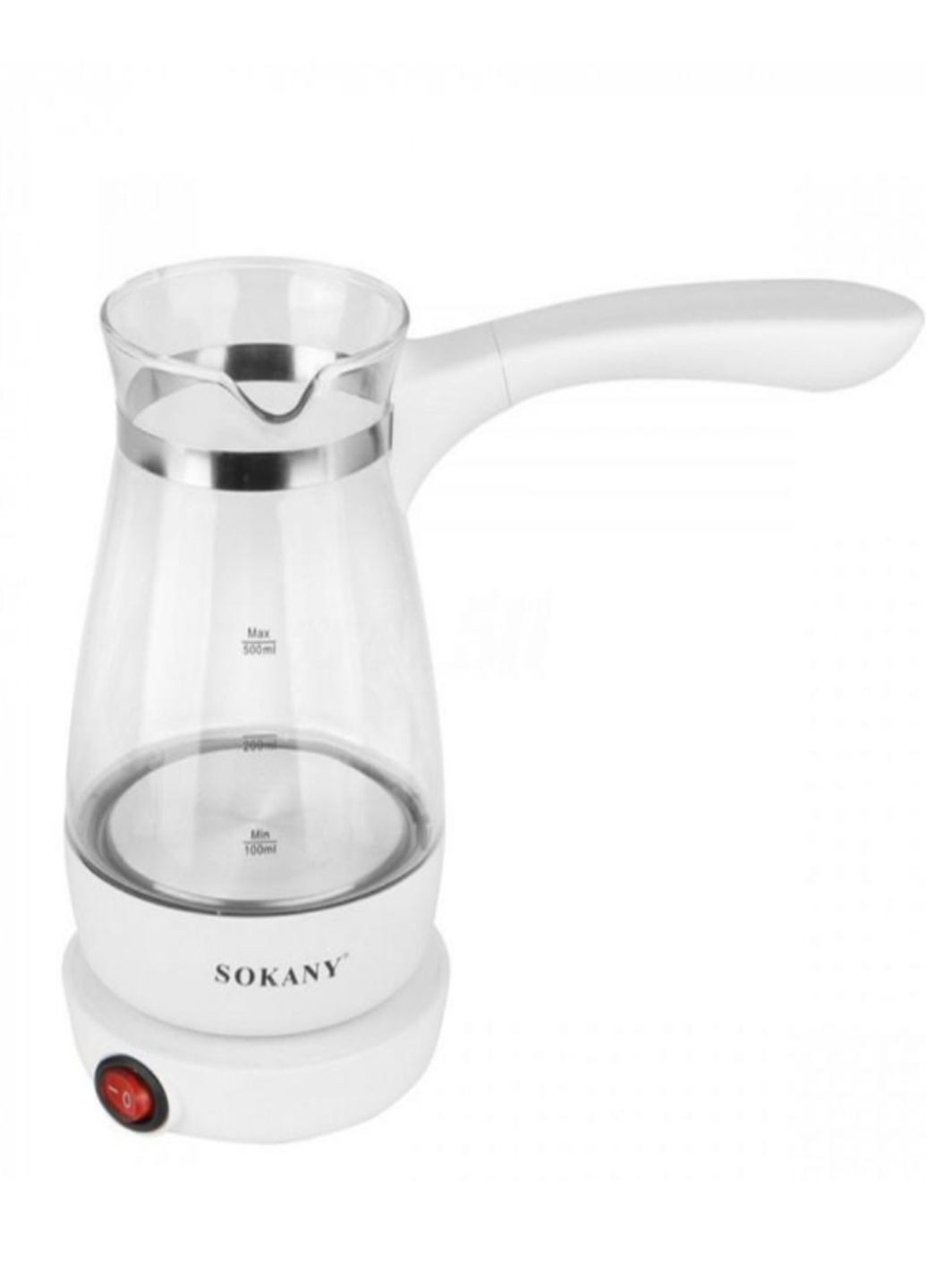 Турка електрична кавоварка 607 електротурка для кави зі скляною чашею 0.5 л Sokany (315922466)