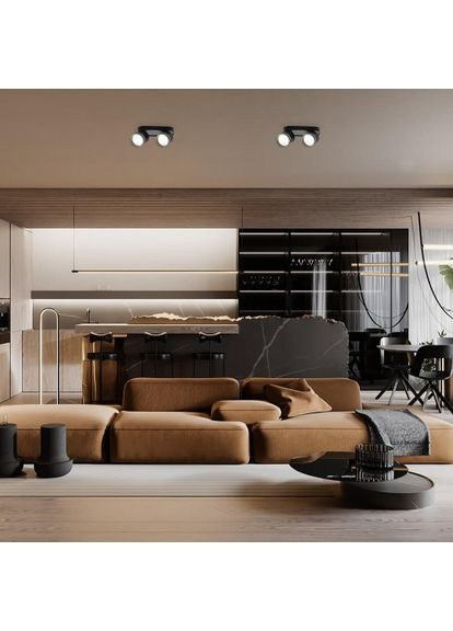 Накладний поворотний світильник ML418-2 під лампу чорний Ardero (365652080)