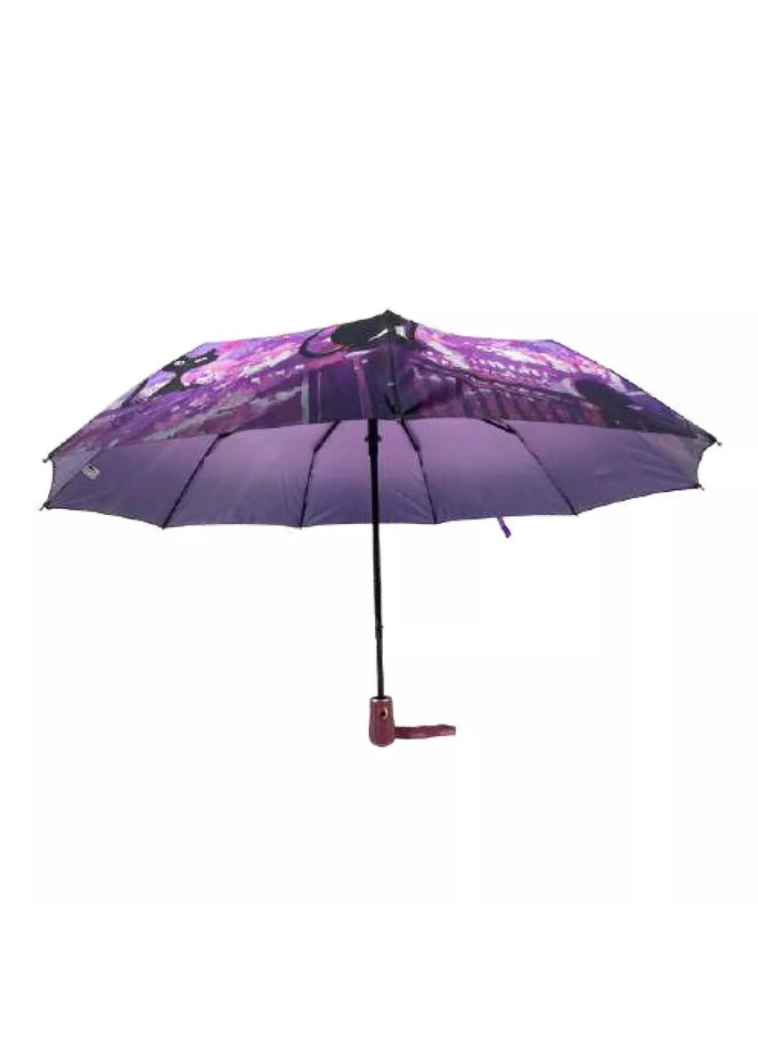 Комбинированный зонт женский полуавтомат кошка uao-0911zt-8gw фиолетовый Grunhelm (336873657)