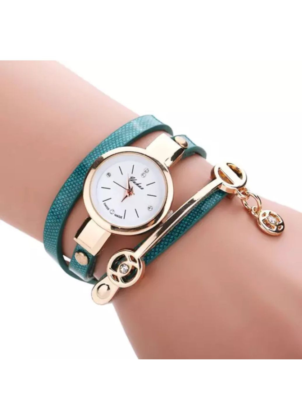 Стильний жіночий наручний годинник-браслет «Green time» (зелений) China (366874768)