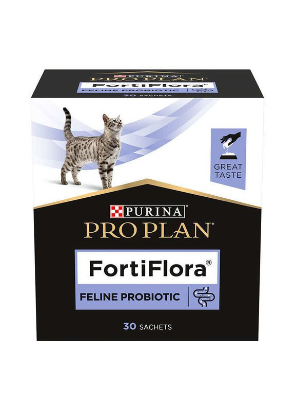 Кормовая добавка с пробиотиком для кошек и котят FortiFlora Feline 30х1 г (8445290040794) Purina (327215806)
