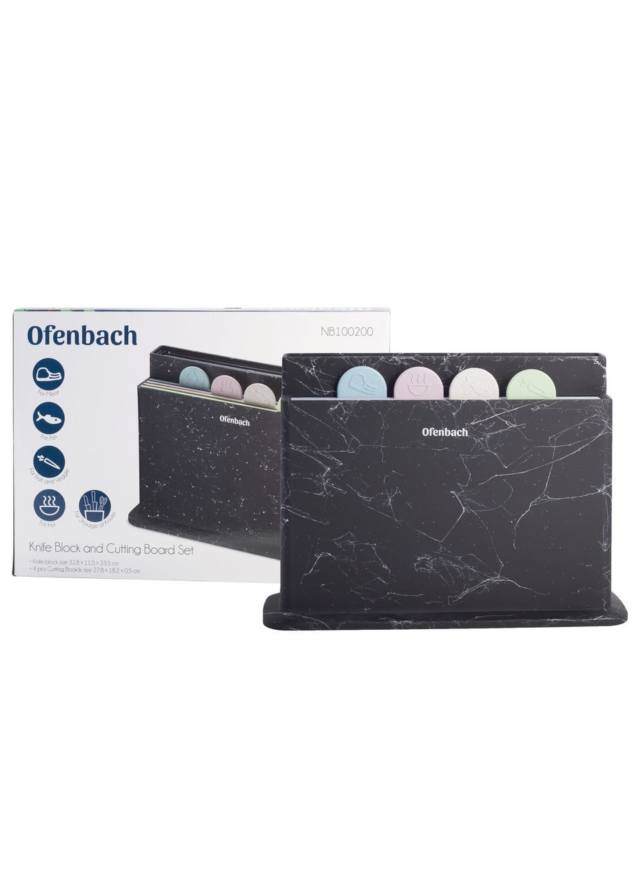 Набор Ofenbach:подставка для ножей и набор разделочных досок 4шт KM-100200 Kamille (371898495)