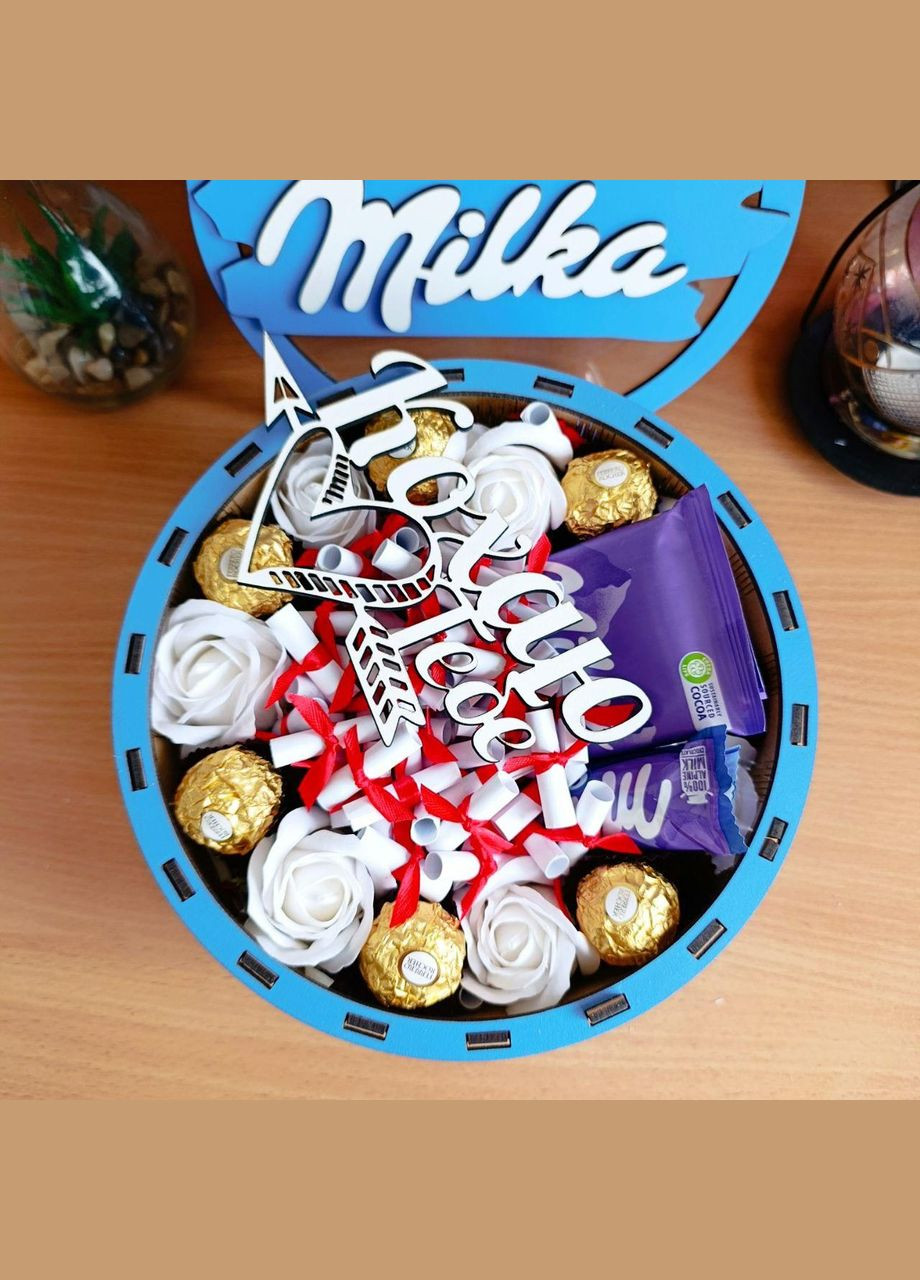 Подарунковий бокс мілка з солодощами та 101 причиною чому я тебе люблю на день закоханих 8 березня (ar222) No Brand (323223849)