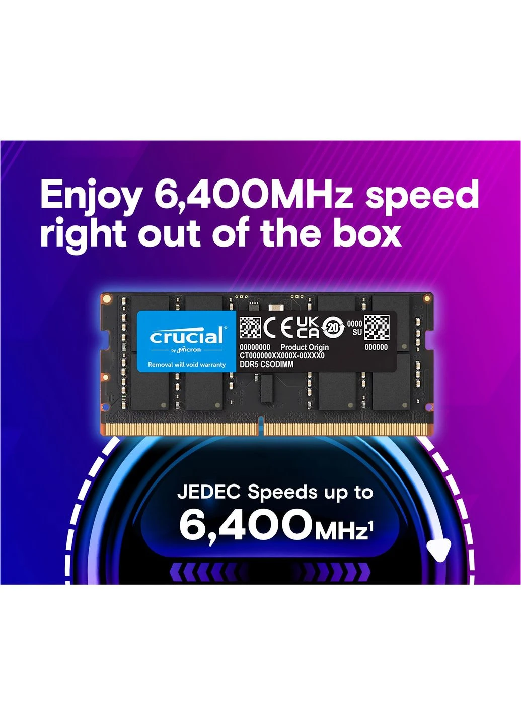 Модуль памяти SO-DIMM DDR5 16GB 6400MHz (CT16G64C52CS5) [147394] Crucial (400982639)