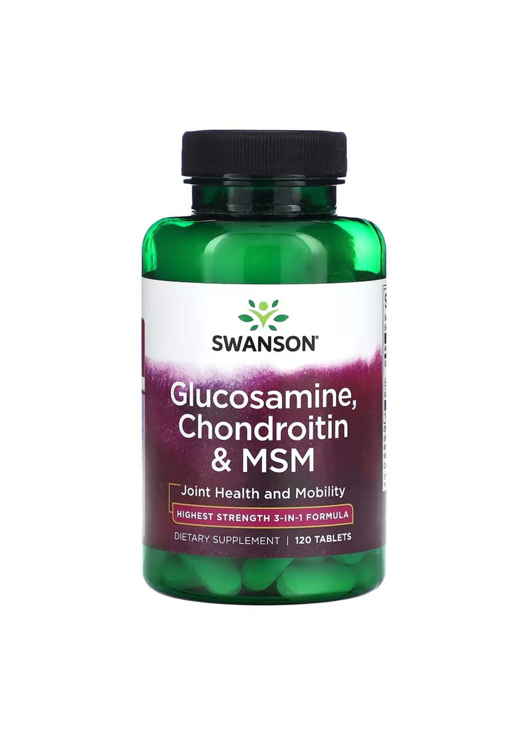 Хондропротекторы для суставов Glucosamine Chondroitin MSM 120 таблеток 3 в 1 Swanson (367957982)