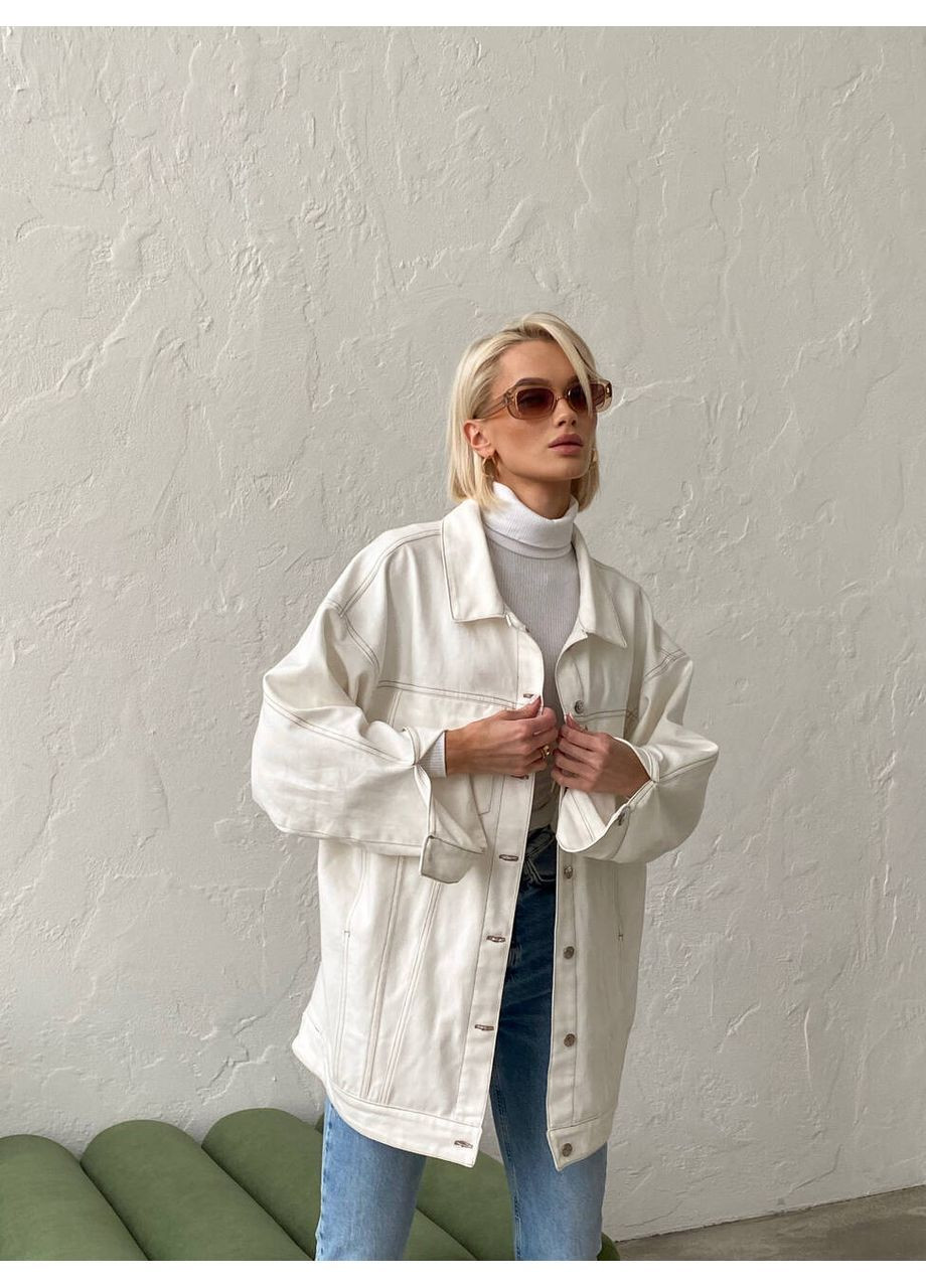 Белая джинсовая куртка denim белого цвета milirud