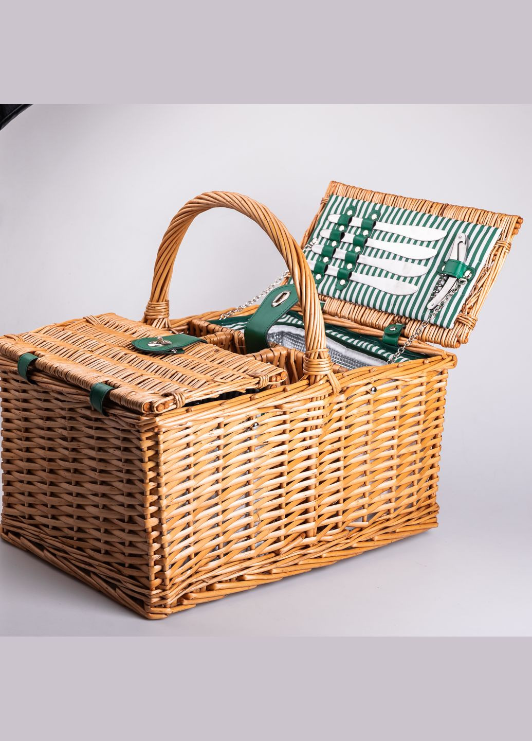 Корзина для пикника на 3 отделения с термосумкой 48*33*43 см Yiwu (325405717)