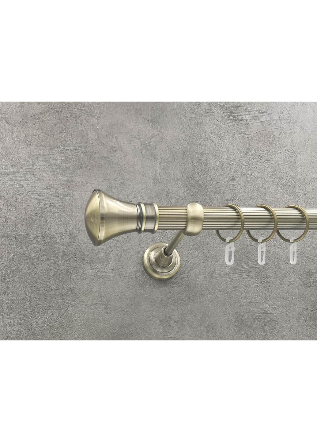 Карниз Люксор рифленая штанга одинарный открытый 25 мм 200 см Антик Quadrum (352778299)