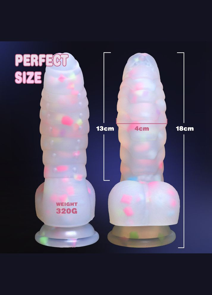 Фалоімітатор силіконовий на присосці Night Glow Focus (313100035)