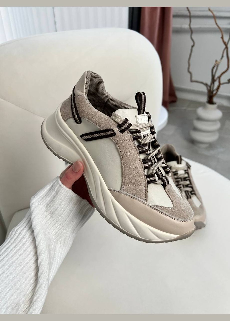 Жіночі стильні кросівки бежеві (1960) No Brand бежеві демісезони (321951903)