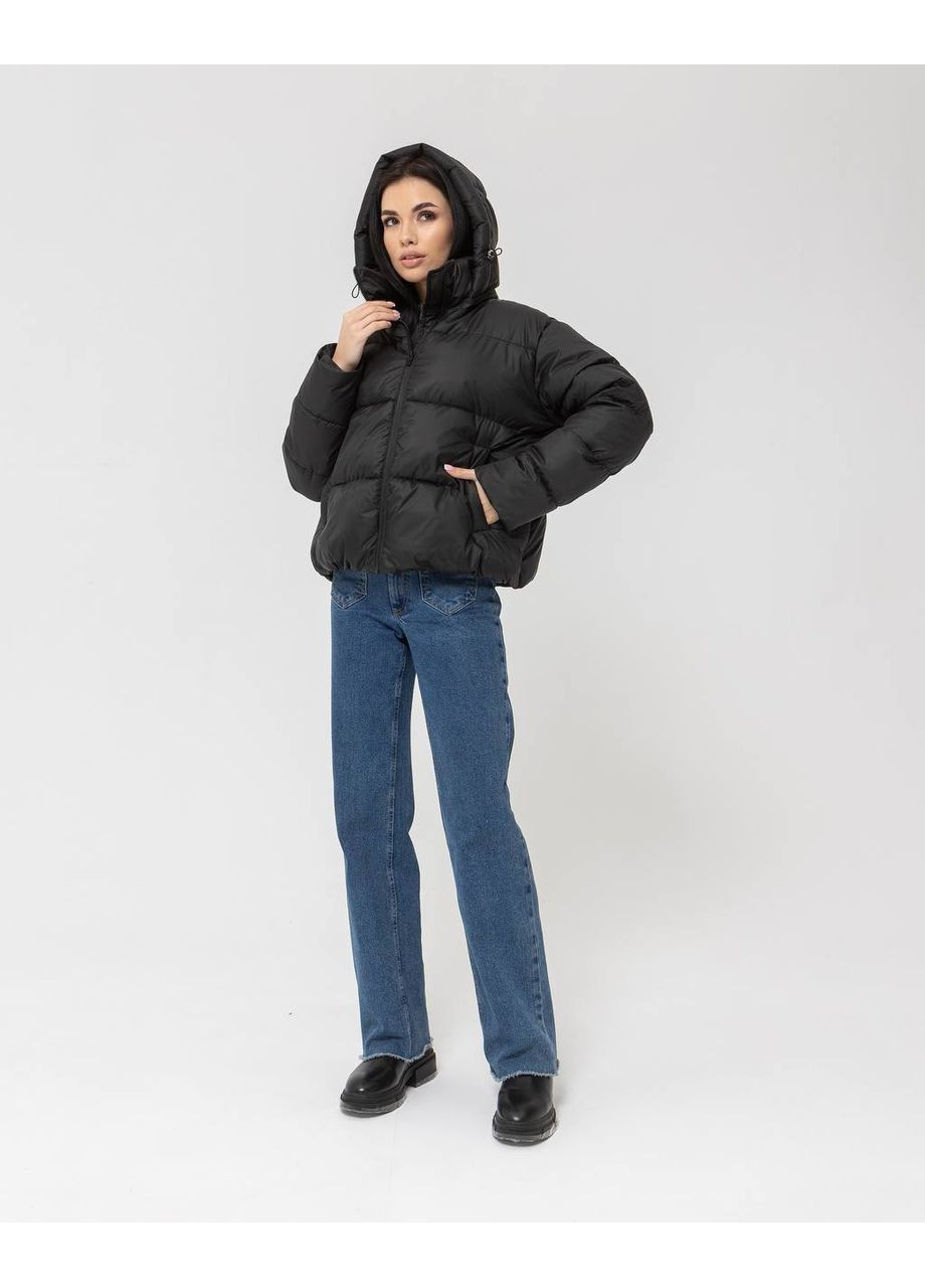 Черная демисезонная женская демисезонная куртка Україна