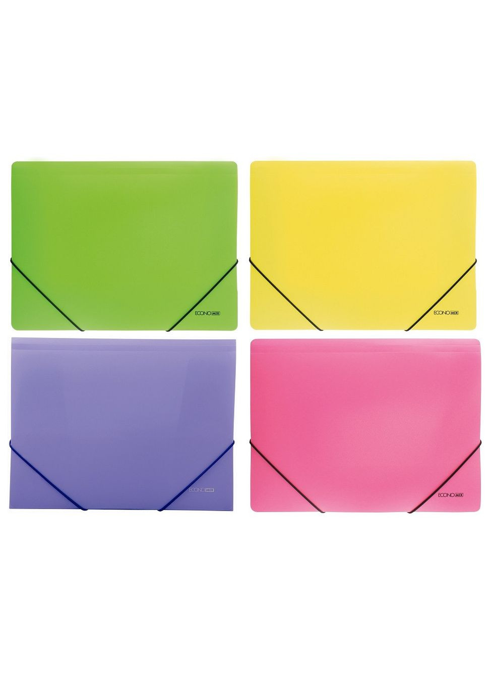 Папка на гумках А4, кольорова, Рожева ECONOMIX (342417847)