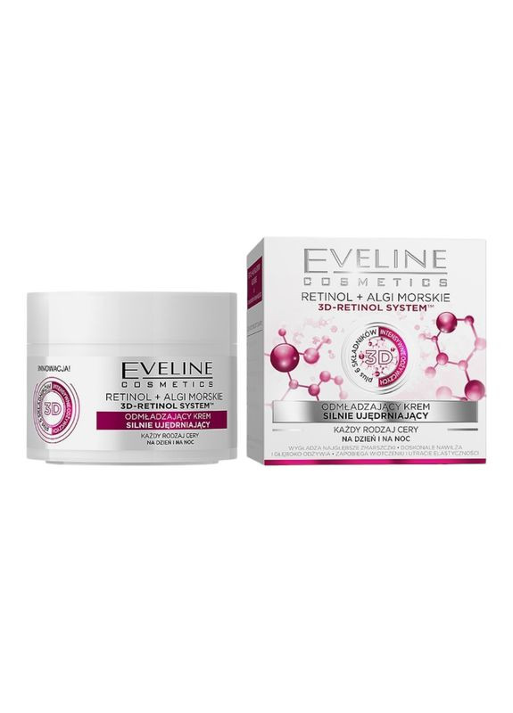 Eveline Cosmetics Крем для обличчя RETINOL + ALGI MORSKIE укріплюючий 50 мл 2296 — Крем, Польща (340110356)