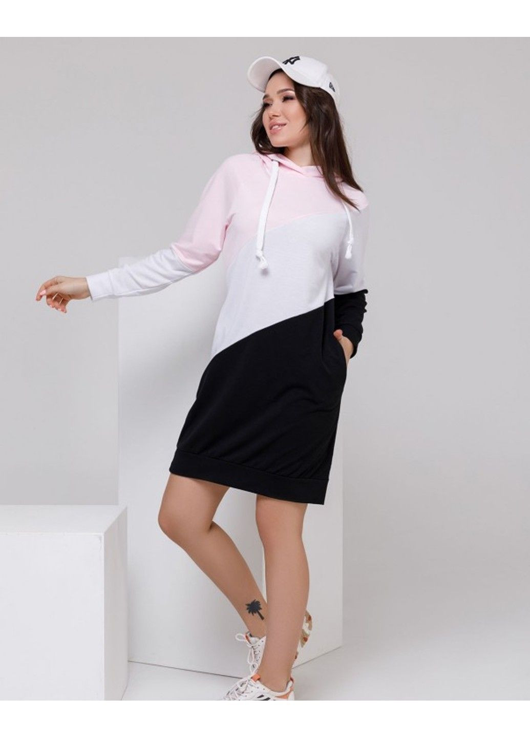 Чорна повсякденний сукня sa-27 рожевий/чорний ISSA PLUS