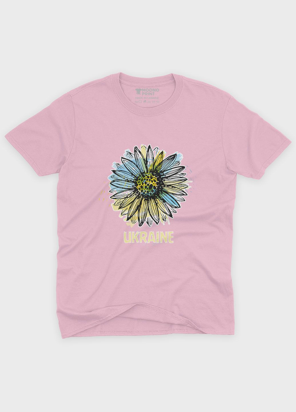Рожева демісезонна футболка для хлопчика з патріотичним принтом квіти блідо-рожевий (ts001-5-lpinkj-005-1-119) Modno