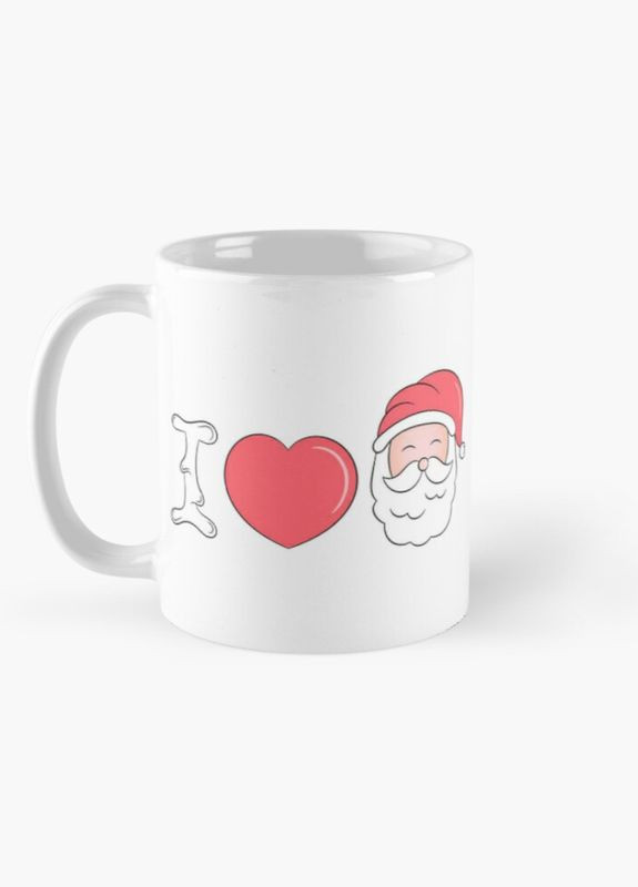 Чашка Керамічна Кружка з принтом Люблю Санта Клауса Біла 330 мл Orca (307501530)