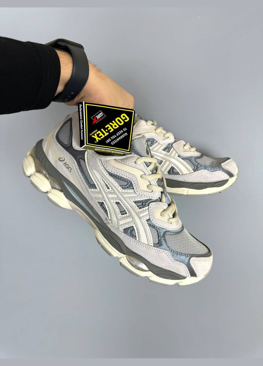 Бежеві Зимовий кросівки зимові чоловічі asics gel-nyc winter beige gray gore-tex termo | асікс гель-нюк бежеві сірі термо No Brand