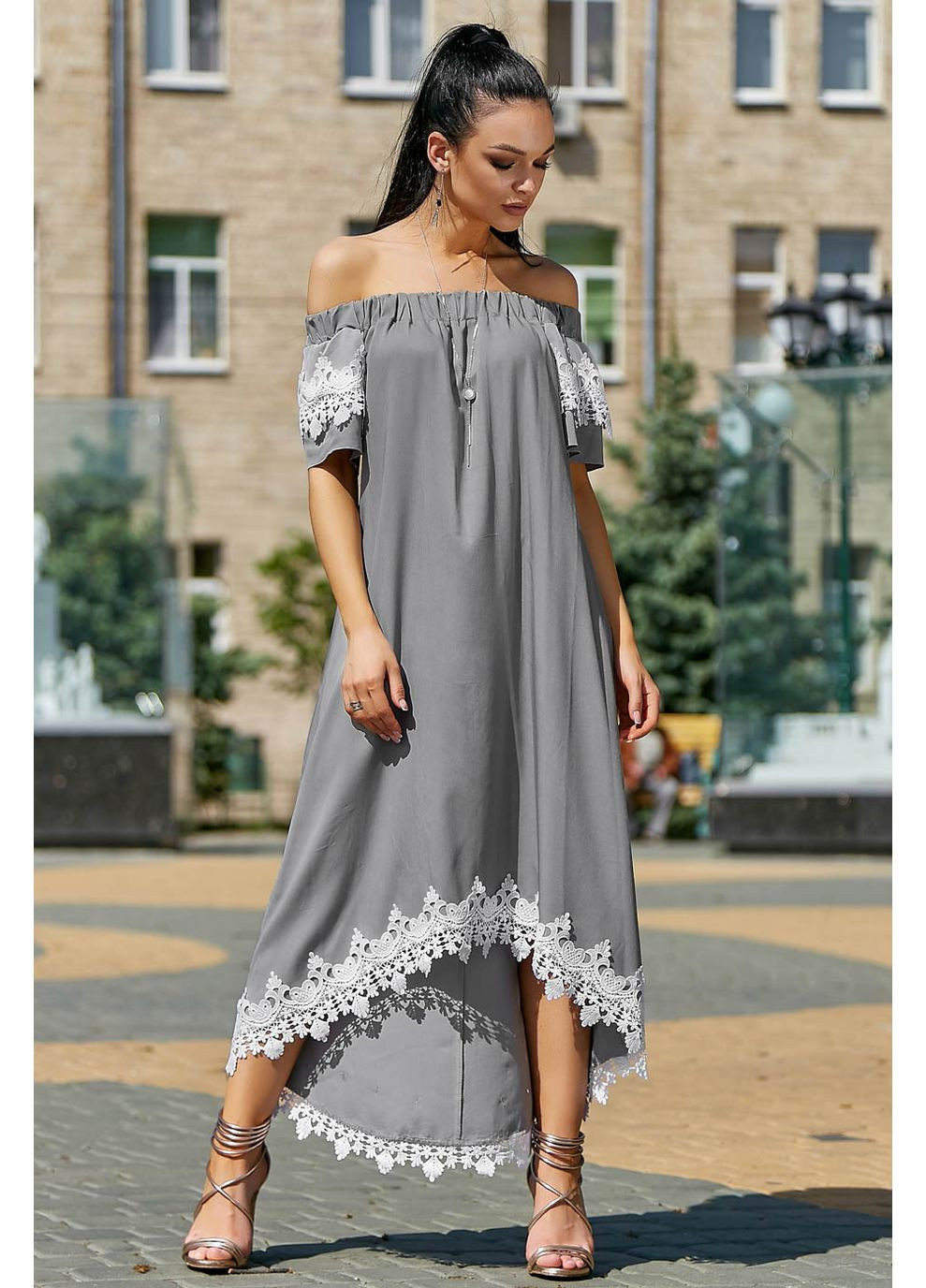 Серое платье 968.3534 Seventeen