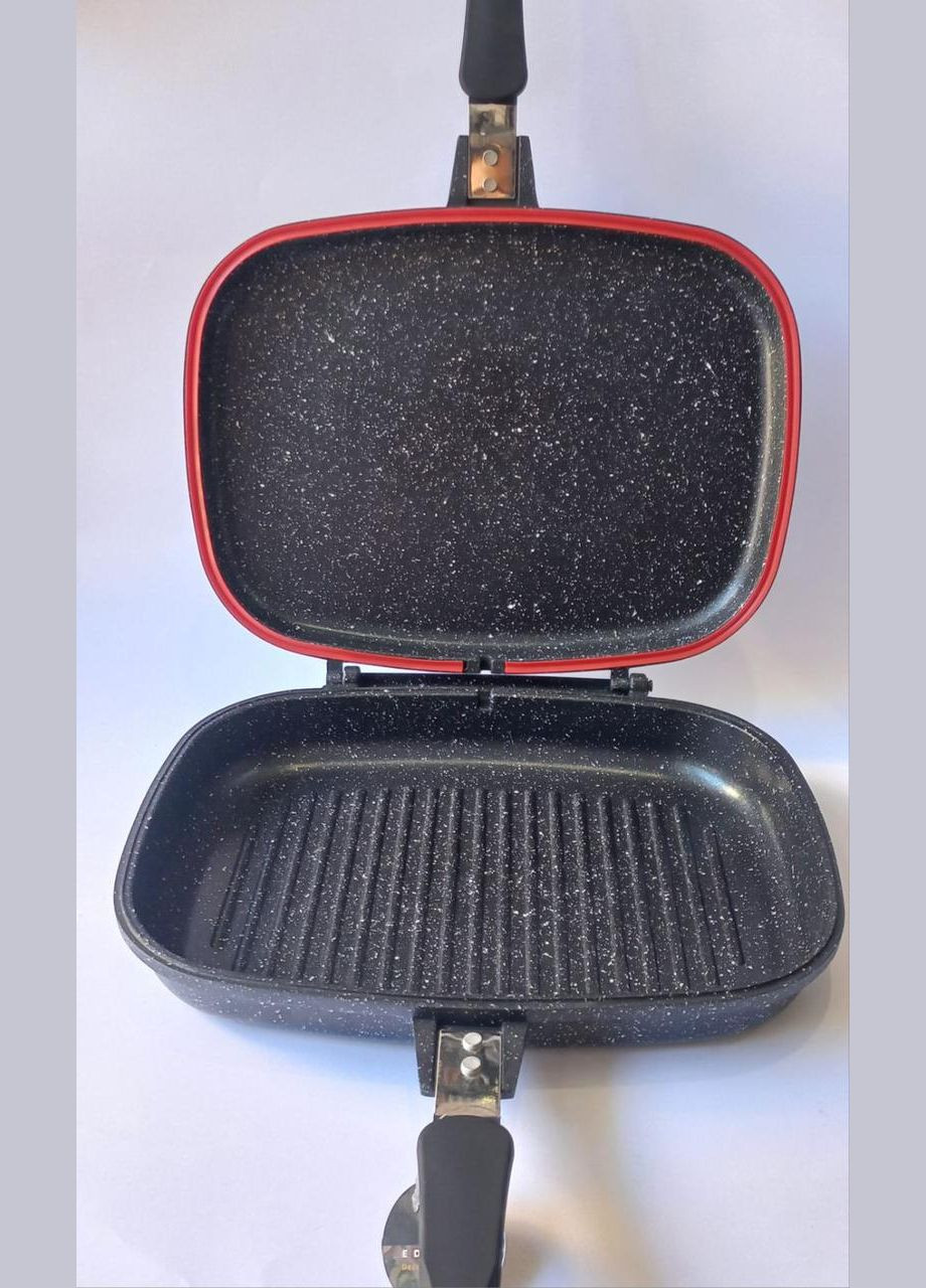 Двойная сковорода гриль с антипригарным мраморным покрытием 32 см (EB-8138) Edenberg (300079364)