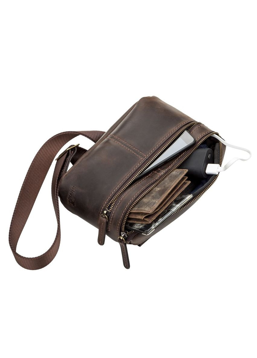 Сумка чоловіча 11094 шкіряна Коричнева Shvigel (331907496)
