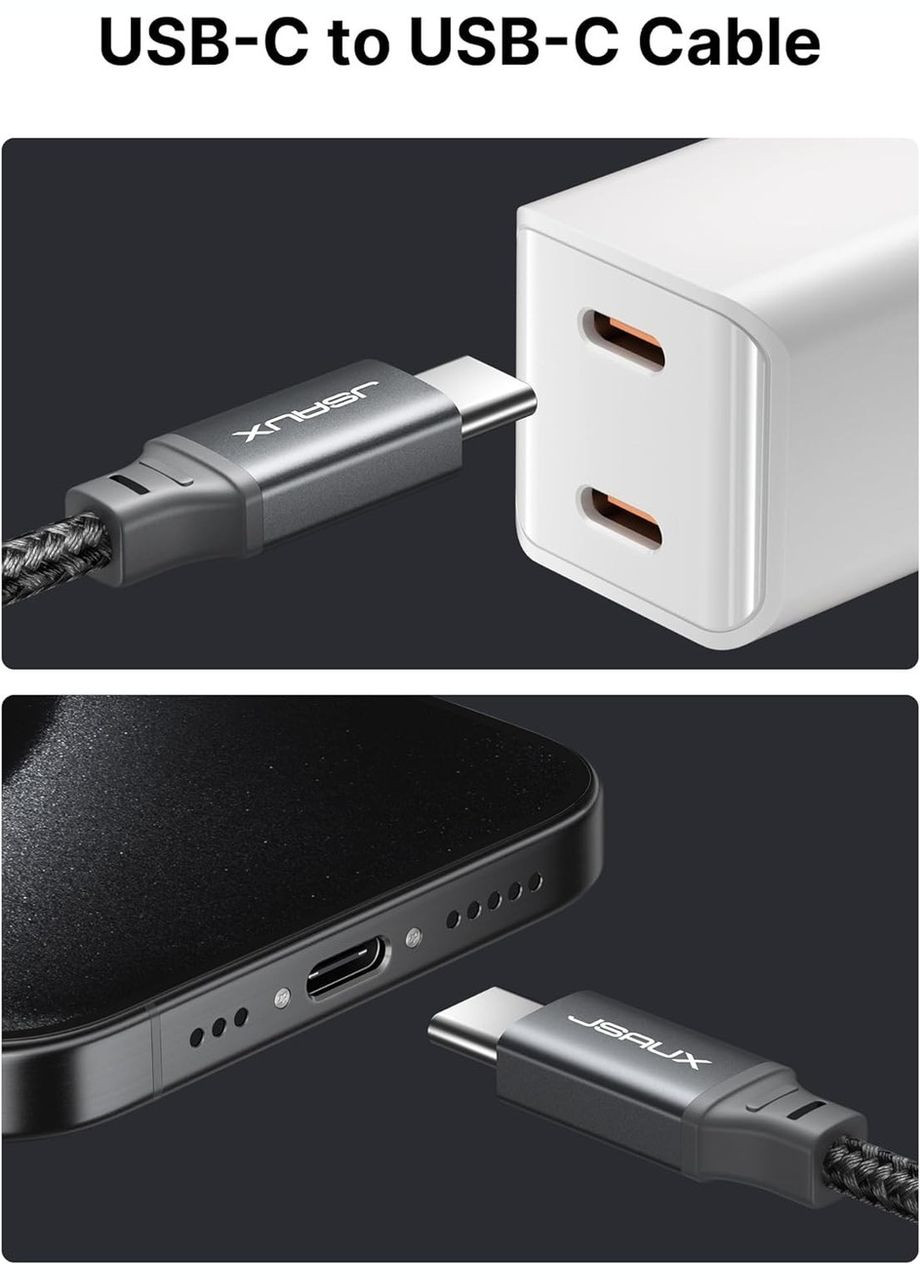 Кабель TypeC to Type-C 100W 2м Grey Jsaux (308849309)