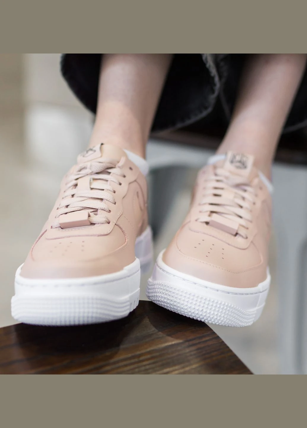 Кроссовки Air Force 1 Pixel Nike бежевые (305752202)