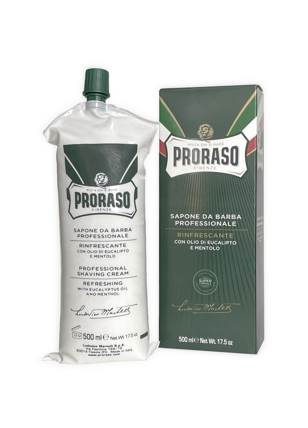Крем для бритья с эвкалиптом и ментолом Refreshing 500 мл Proraso (362695461)
