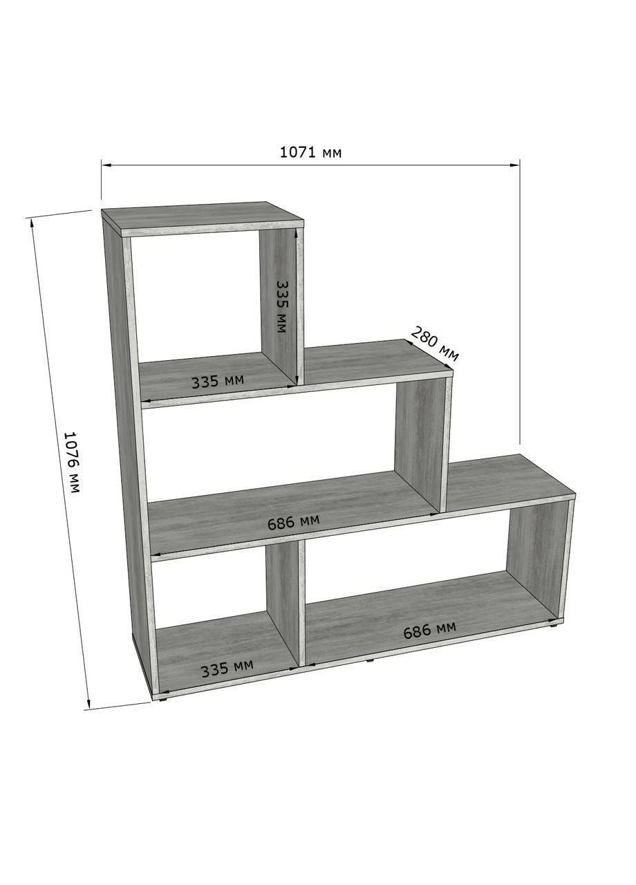 Стелаж для дому та декору на 4 комірки GT-75 від MORELI (335424868)