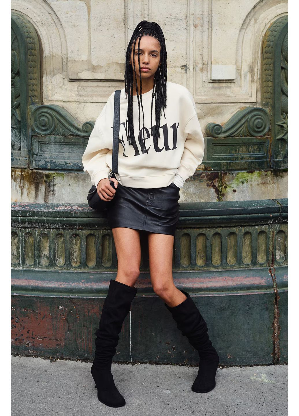 ТОЛСТОВКА С ПРИНТОМ женская белая H&M (369335358)