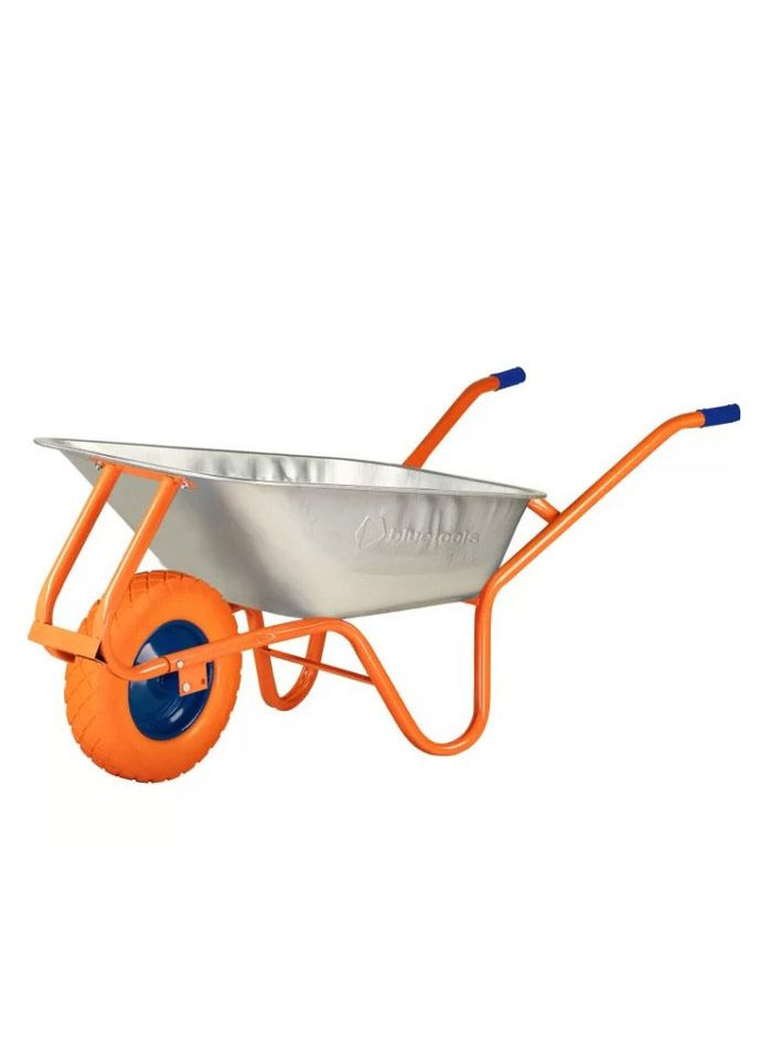 Тачка садовая (90 л, 180 кг, 0.6 мм) усиленная оцинкованная одноколесная (23601) BLUETOOLS (318093079)