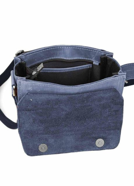 Сумка месенджер через плече чоловіча шкіряна Синій 35640 TARWA (334285435)