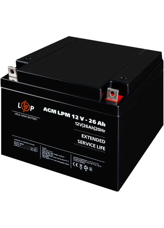 Акумулятор AGM 12V (12V/26Ah/312Wh) (4134) [109894] LogicPower (401536895)