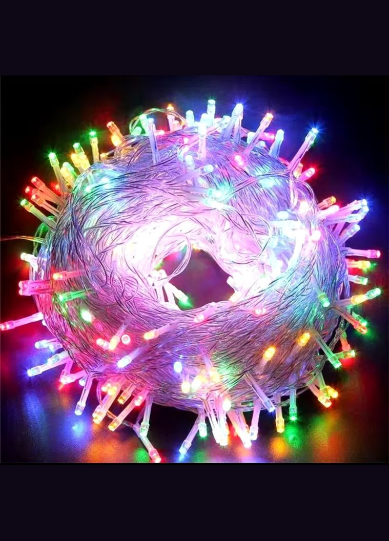 Зовнішня гірлянда 220 В В вогні Теплий білий 8 режимів 100 LED 10 м No Brand (312542388)