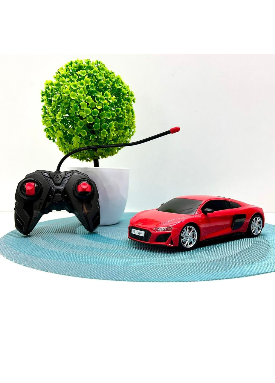 Машинка на радиоуправлении Ауди 1:24 с резиновыми колесами и подсветкой Красная (2405) No Brand (365807449)