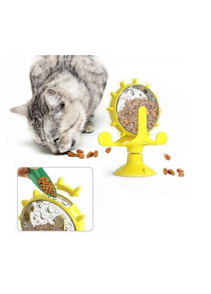 Інтерактивна іграшкагодівниця для котів 01188/Т на присосці жовта BronzeDog (285792324)