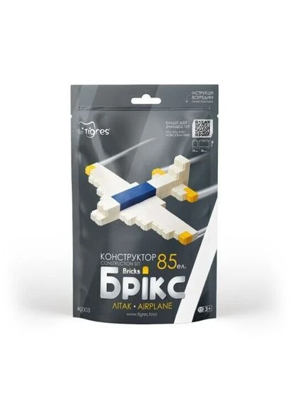 Конструктор 40003 Самолет Брикс 85 элементов Разноцветный (4820251102034) Tigres (387627384)