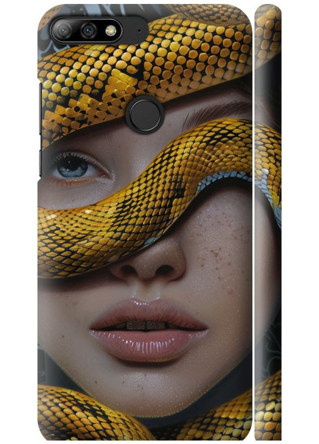 3D пластиковий матовий чохол 'Обійми змії' для Endorphone Huawei Y7 Prime 2018 (289528928)