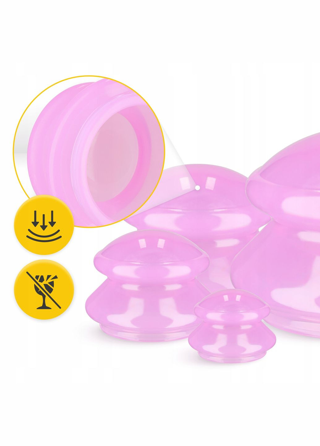 Вакуумні масажні банки MED+ силіконові для тіла (китайські/атницелюлітні банки) 4 шт Pink () 4FIZJO P-5907739312334 (275096439)