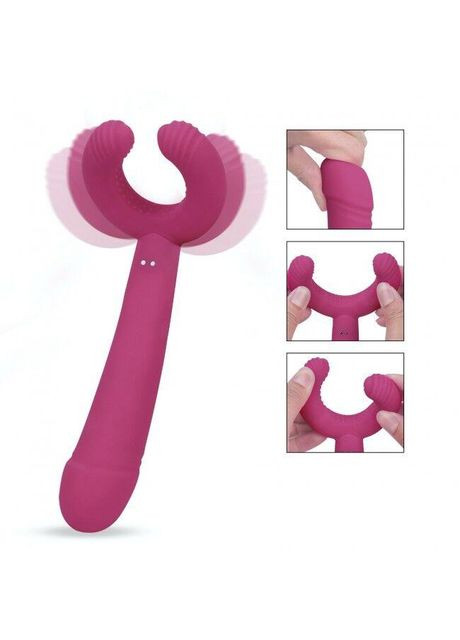 Вибратор для пар PLEASE ME - PLUM STAR с тремя моторами, гибкий No Brand (366879803)