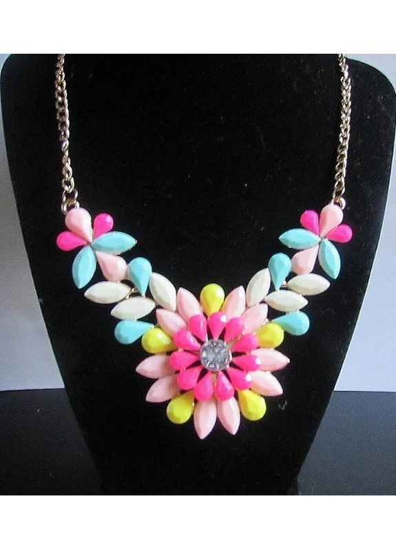 Красивое колье яркое в стразах Нафрит,8366 Fashion Jewelry (353827913)