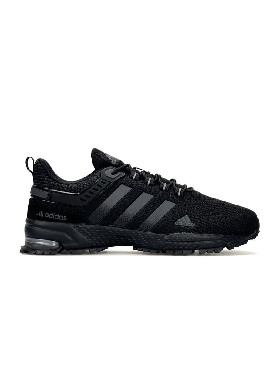 Черные демисезонные кроссовки мужские adidas No Brand Marathon All Black