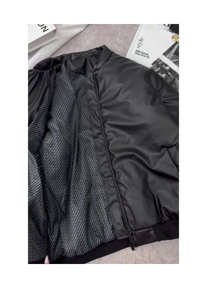 Бомбер на подростка из экокожи с синтепоном Nositi на молнии (364461068)