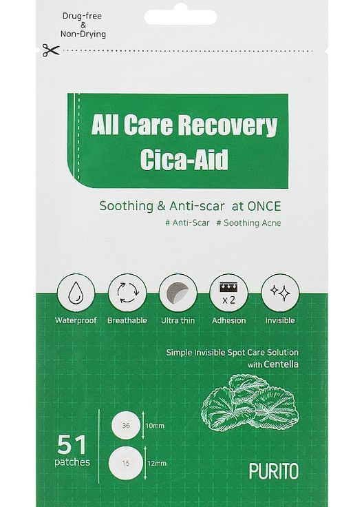 Точкові патчі від запалень All Care Recovery Cica-Aid PURITO (372595046)