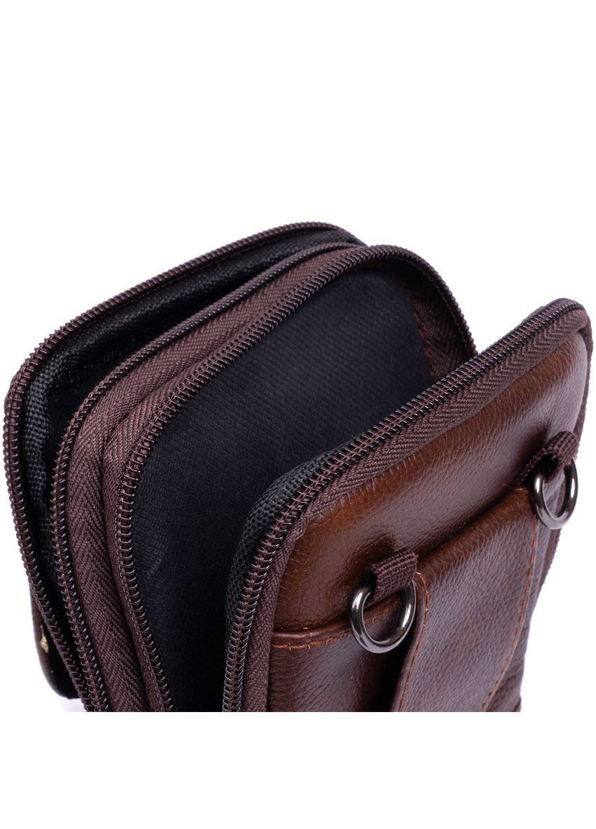 Сумка мужская кожаная через плечо барсетка на ремень брюк 20352 Коричневая Vintage (302008740)