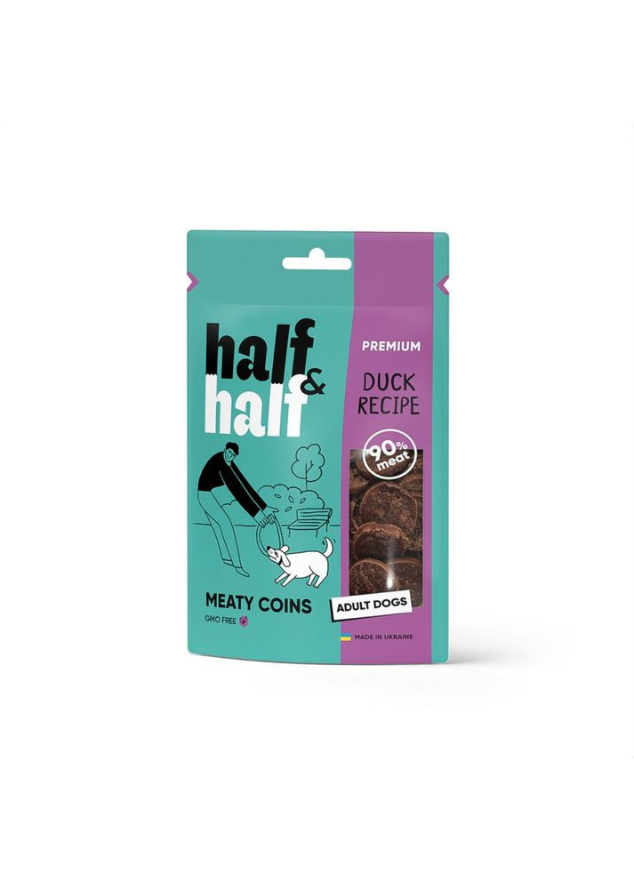 Ласощі HalfHalf м ясні монетки для собак із качкою 100 г No Brand (355795097)