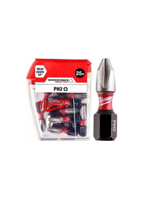 Бита Shockwave PH2 25мм 25шт. Milwaukee (363978169)