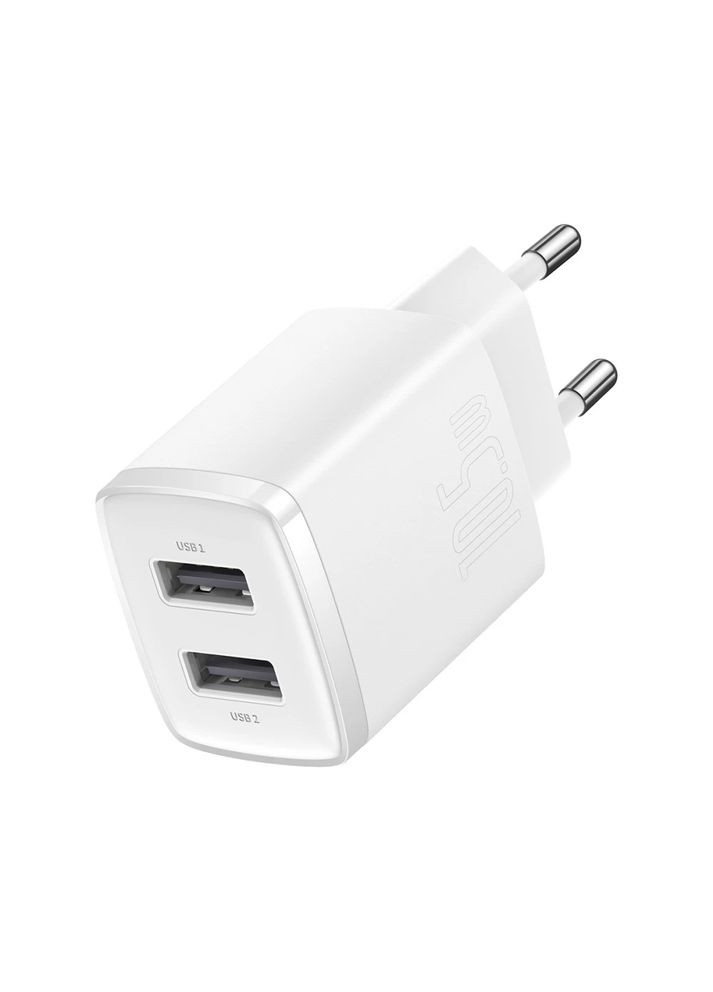 Мережевий зарядний пристрій 10.5W EU White (CCXJ010202) Baseus Compact Charger 2U (361871328)