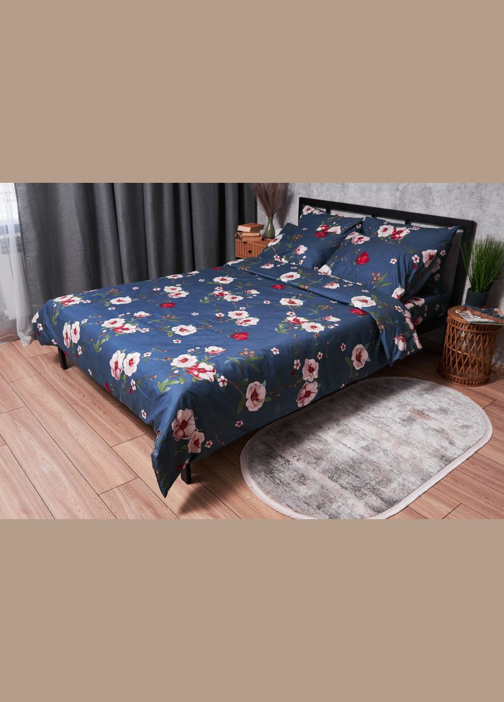 Комплект постельного белья Полисатин Premium King Size 220x240 наволочки 2х70х70 (MS-820003712) Moon&Star Bush Peony (288043636)