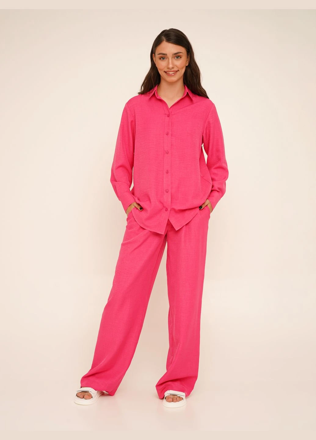 Брюки палаццо женские K-WTC02391 Малиновый shop (2000990676207) LAWA Палаццо (299002021)