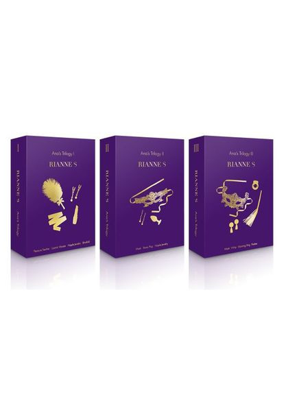 Подарочный набор Ana's Trilogy Set I: помадавибратор, перышко, зажимы для сосков, повязка - CherryLove RIANNE S (282850050)